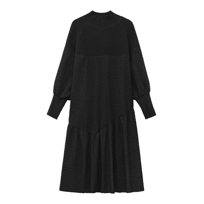 Classy Stand Collar Cozy Long A Line Dresses-Dresses-Black-One Size-Free Shipping Leatheretro