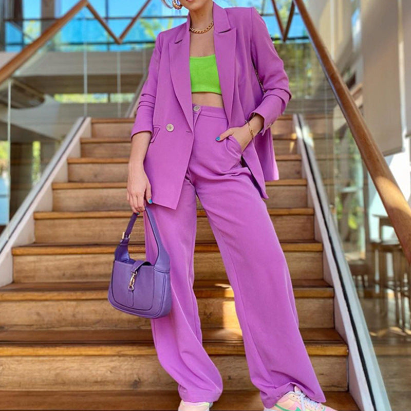 Casual Fall Two Pieces Women Suits-Suits-Purple-S-Free Shipping Leatheretro