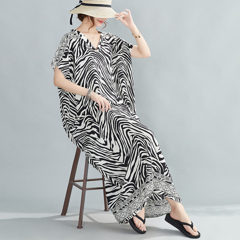 Summer Zebra Design Long Dresses-Dresses-The same as picture-One Size-Free Shipping Leatheretro