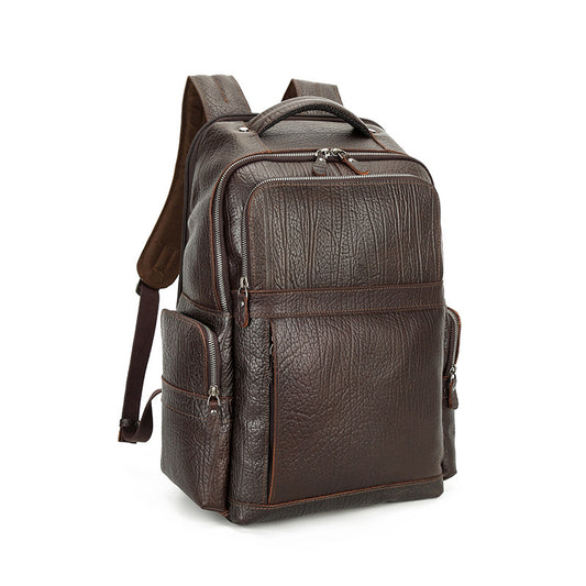 Cowhide Leather Leather Business Backpack for Men P0088-Coffee-Free Shipping Leatheretro