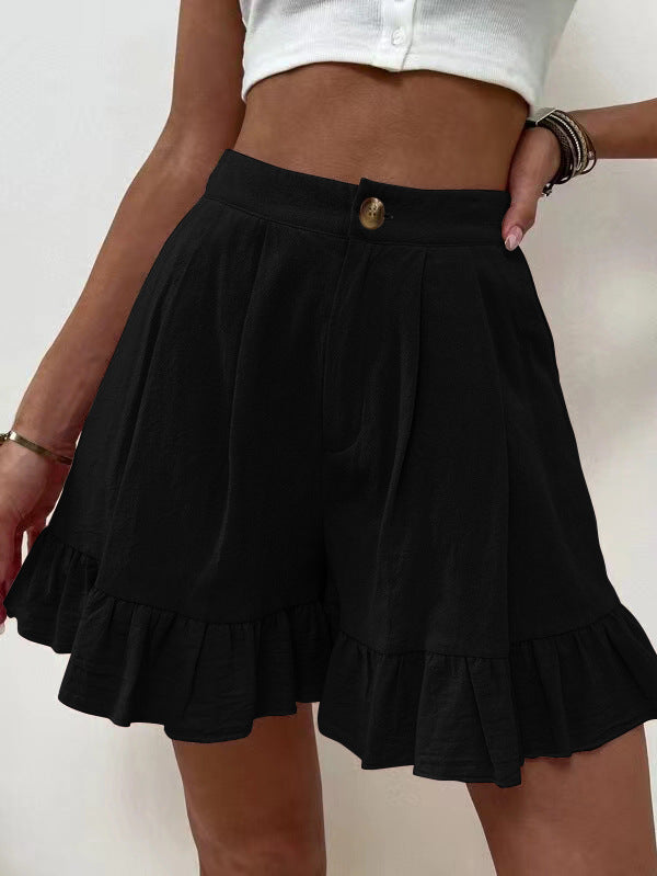 Casual High Waist Summer Short Pants for Women-Shorts-Black-S-Free Shipping Leatheretro