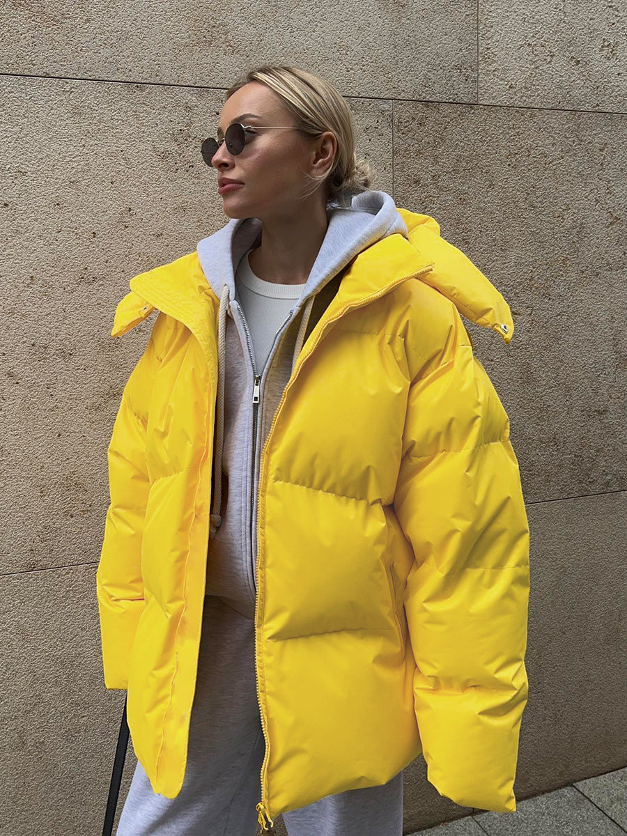 Fashion Winter Women Cotton Coats-Coats & Jackets-Yellow-S-Free Shipping Leatheretro