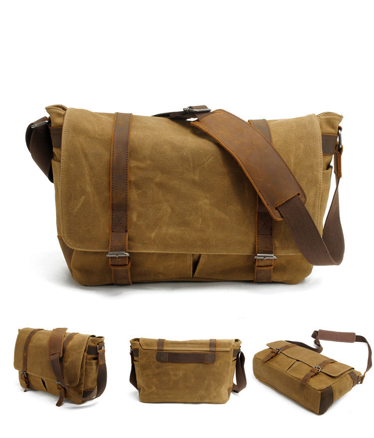 Vintage Canvas Waterproof Messenger/sling Bag-Handbags, Wallets & Cases-Khaki-Free Shipping Leatheretro