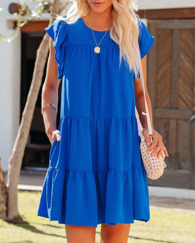 Summer Daily Sun Dresses-Dresses-Blue-S-Free Shipping Leatheretro