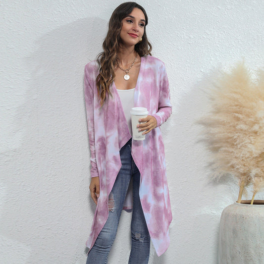 Irregular Design Dyed Long Cardigan Coats for Women-Shirts & Tops-Red-S-Free Shipping Leatheretro