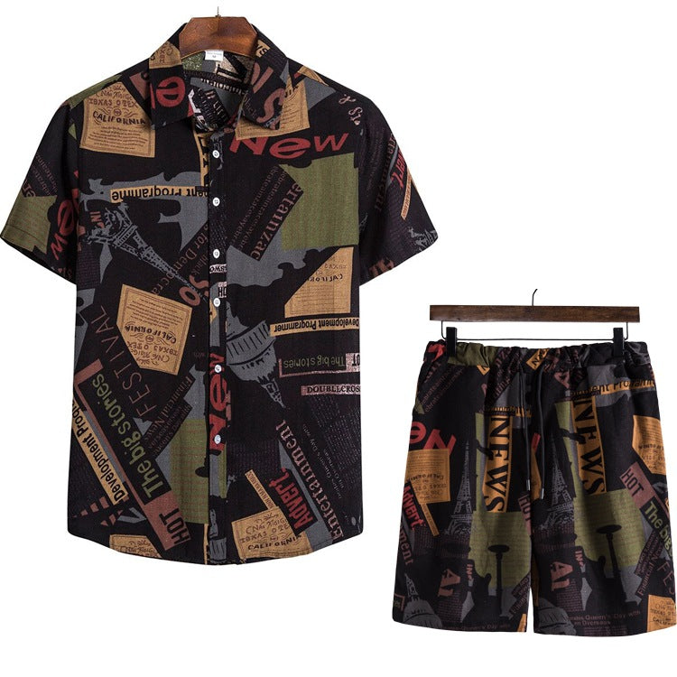 Leisure Summer Men's Short T Shirts and Shorts Suits-Suits-TZ11-M-Free Shipping Leatheretro