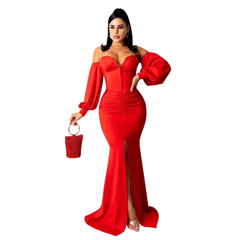 Sexy Off The Shoulder Night Party Dresses-Dresses-Red-S-Free Shipping Leatheretro