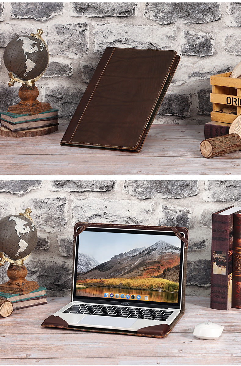 13.3" Mackbook Pro/air Leather Computer Protect Case 2117-laptop case-Coffee-Free Shipping Leatheretro