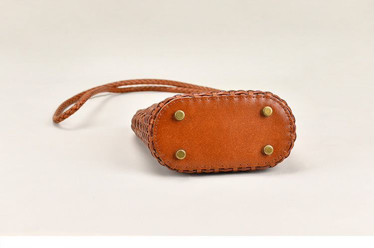 Special Design Woven Leather Bags for Women 8088-Handbags, Wallets & Cases-Brown-Free Shipping Leatheretro