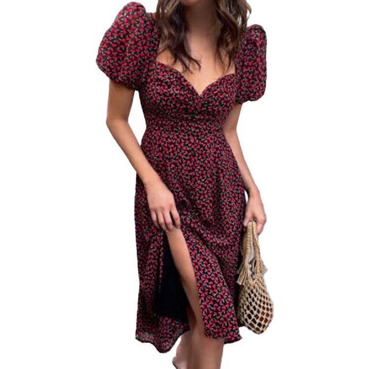 Sweet Summer Short Sleeves Cute Dresses-Mini Dresses-Red-S-Free Shipping Leatheretro
