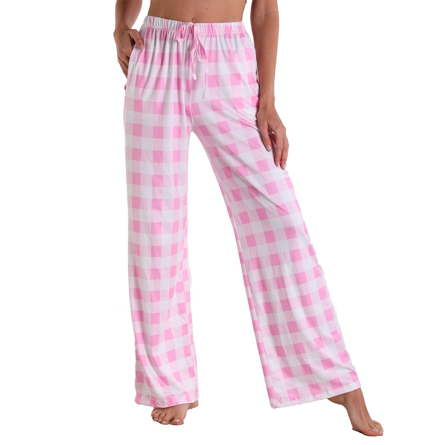 Causal Plaid Women Pajamas Pants Elastic Cord-Pajamas-3011-S-Free Shipping Leatheretro