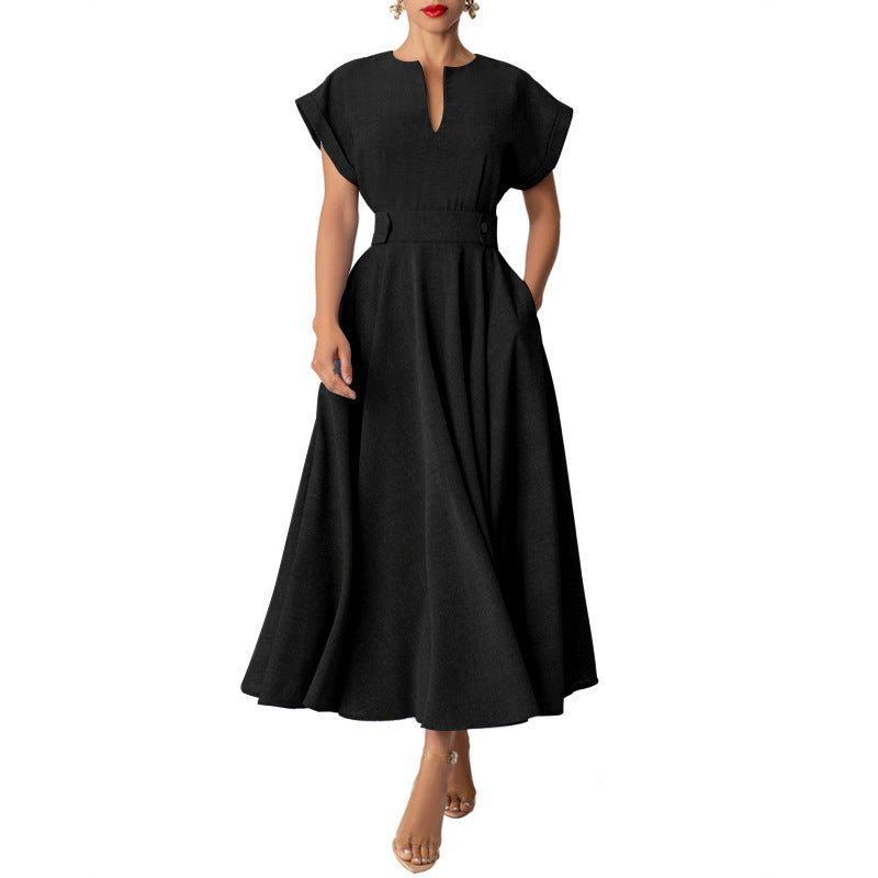 Elegant Summer Vintage Dresses-Dresses-Black-S-Free Shipping Leatheretro