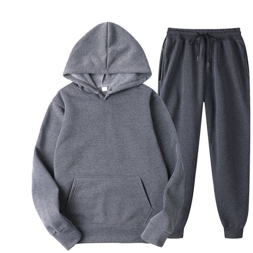 Casual Pullover Hoodies and Sports Pants Sets for Women and Men-Suits-Dark Gray-S-Free Shipping Leatheretro