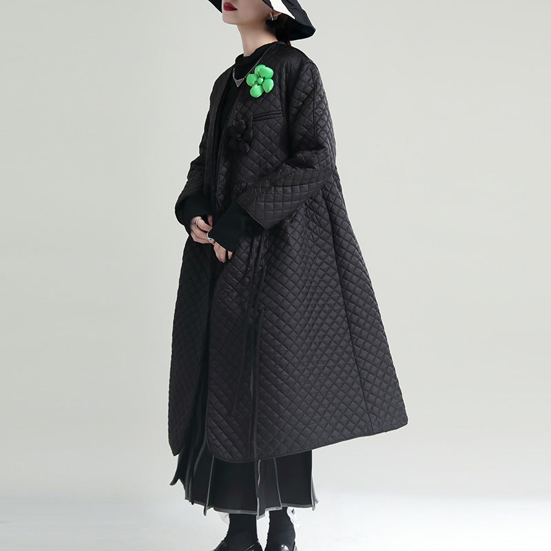 Black Cotton Winter Women Overcoats-Black-S-Free Shipping Leatheretro