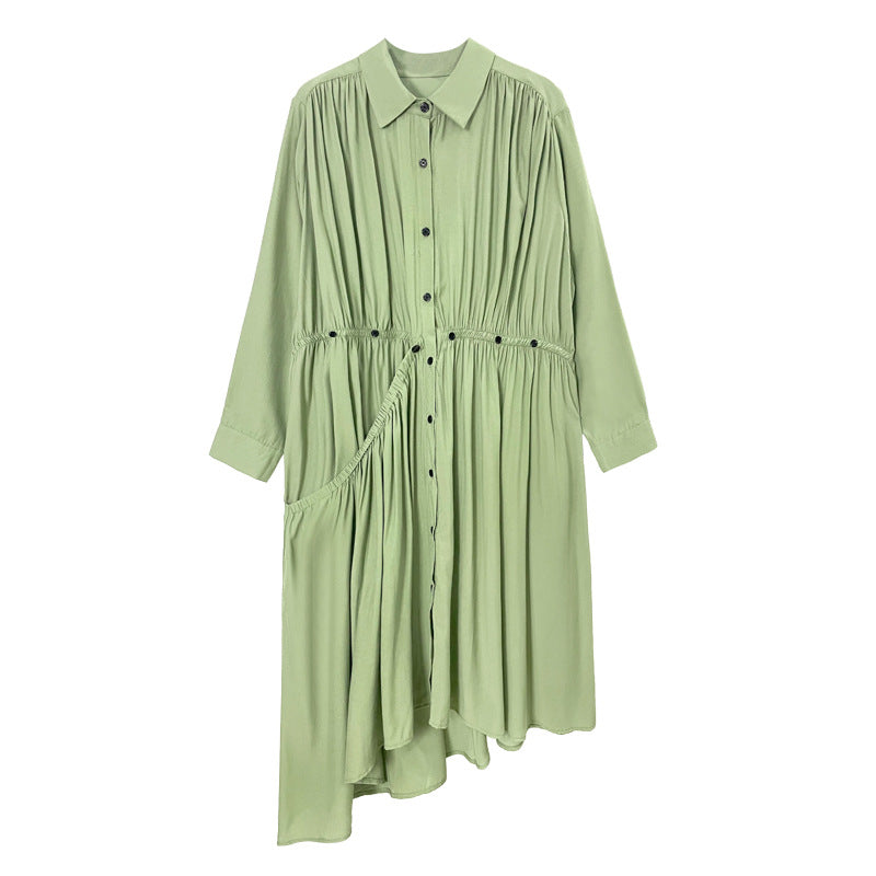 Casual Designed A Line Shirts Dresses-Green-One Size-Free Shipping Leatheretro