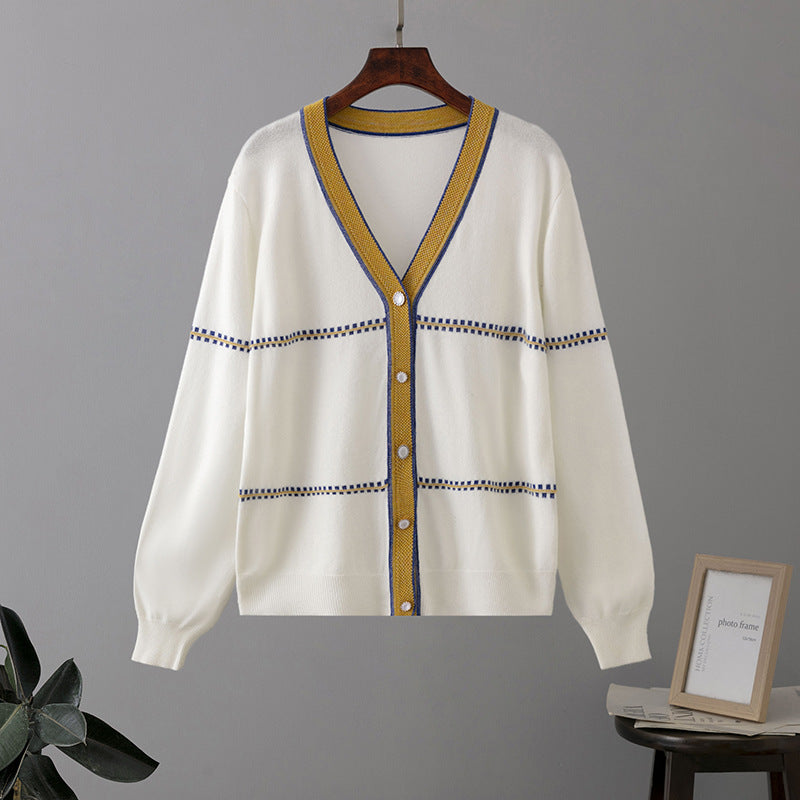 Vintage Loose Knitted Cardigan Sweaters-Shirts & Tops-White-One Size-Free Shipping Leatheretro