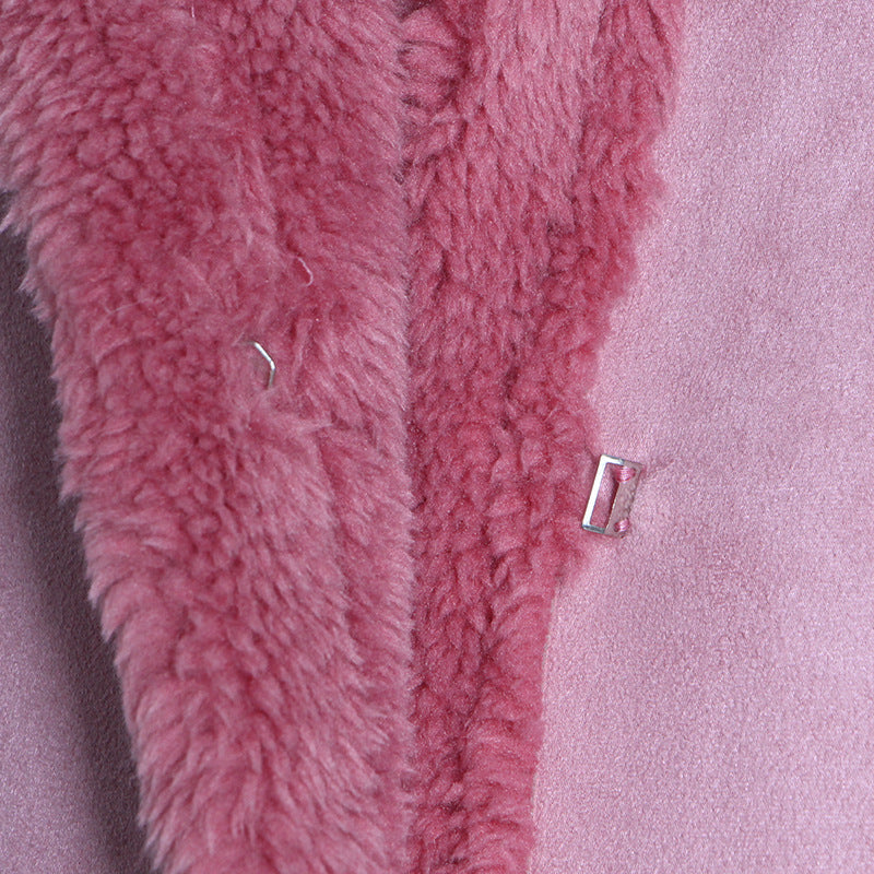 Luxury Designed Sherpa Short Jackets Coats for Women-Coats & Jackets-Pink-One Size-Free Shipping Leatheretro
