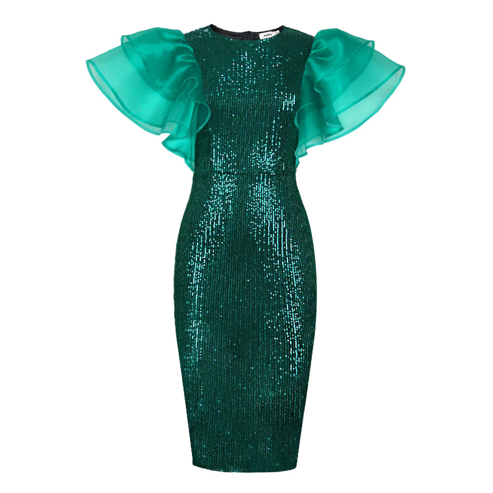 Sexy See Through Green Evening Party Dresses-Dresses-Green-S-Free Shipping Leatheretro