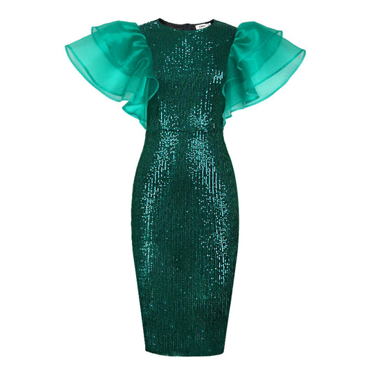 Sexy See Through Green Evening Party Dresses-Dresses-Green-S-Free Shipping Leatheretro