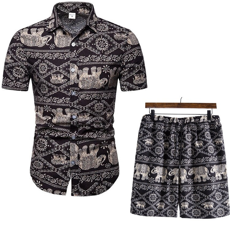 Leisure Summer Men's Short T Shirts and Shorts Suits-Suits-TZ15-M-Free Shipping Leatheretro