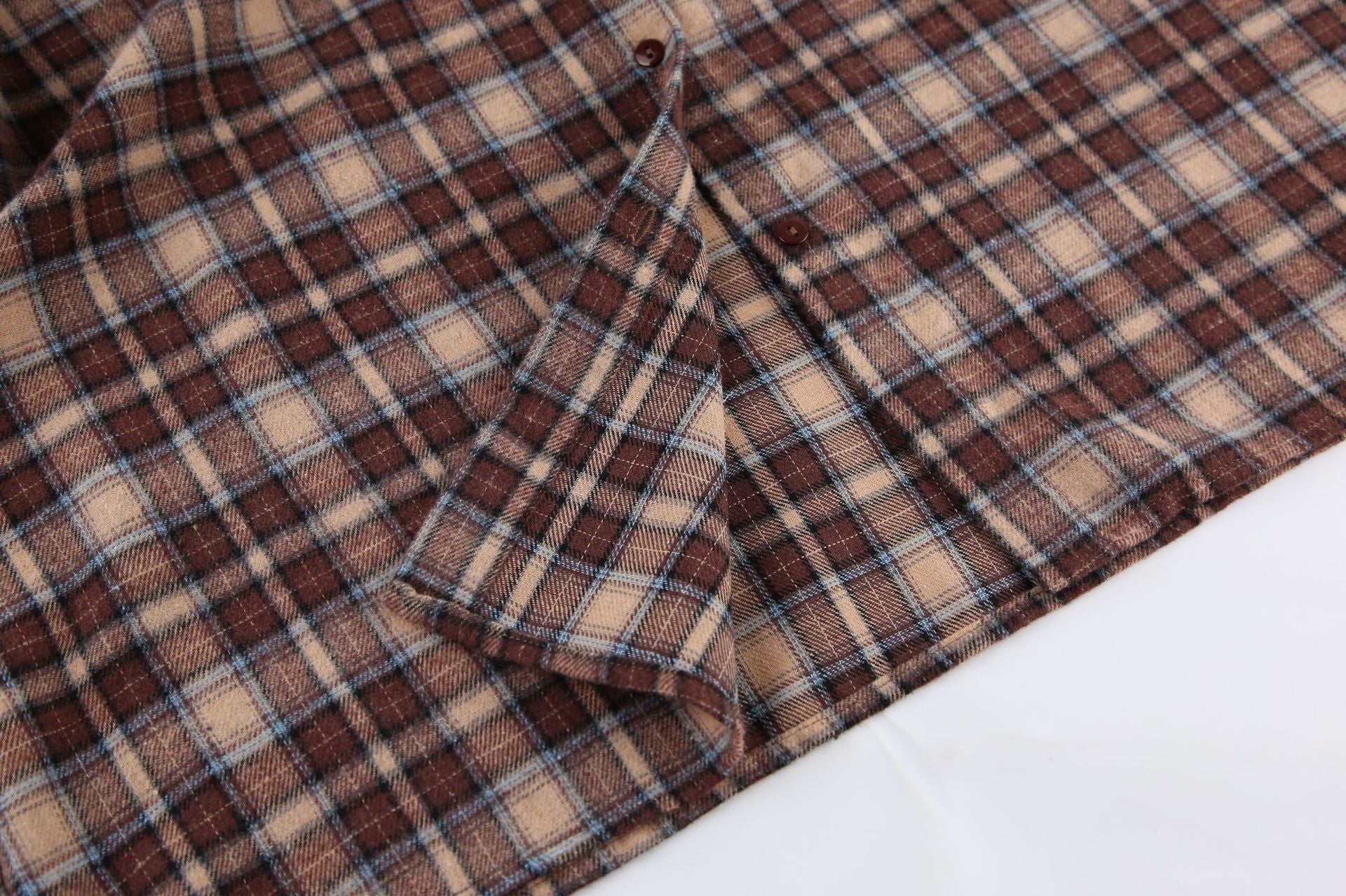 Designed Vintage Long Sleeves Plaid Shirts-Shirts & Tops-Khaki-S-Free Shipping Leatheretro