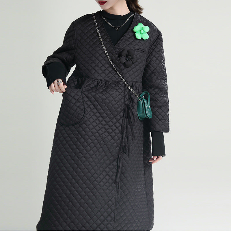 Black Cotton Winter Women Overcoats-Black-S-Free Shipping Leatheretro