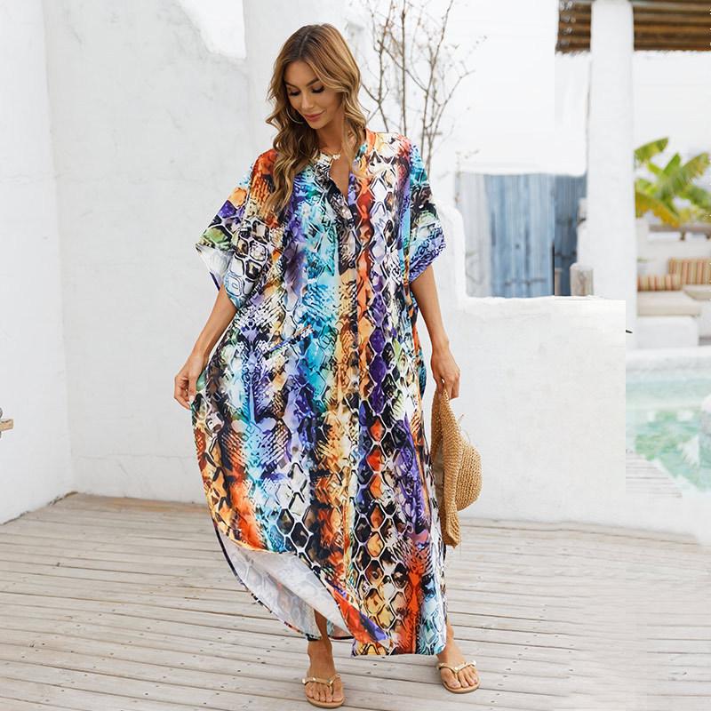 Women Summer Beach Loose Holiday Dresses-Maxi Dresses-21-One Size-Free Shipping Leatheretro