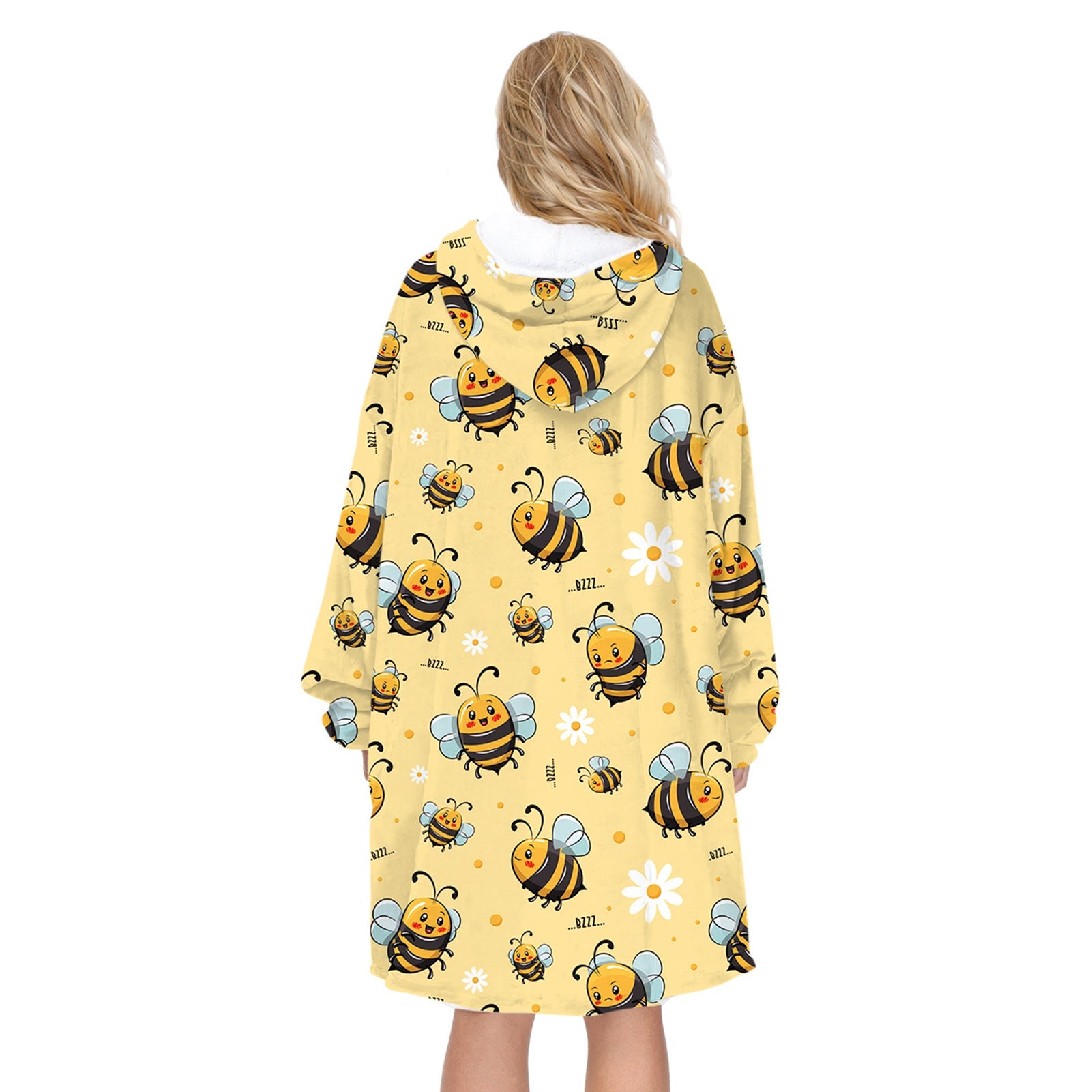 Soft Bee Print Lazy Wearable Watching TV Blanket-Blankets-BWQM-TWQM013-Adult-One Size-Free Shipping Leatheretro