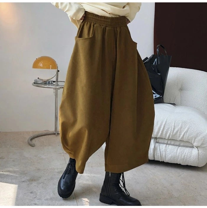 Vintage Plus Sizes Wide Legs Harem Pants-pants-Black-One Size 45-80 kg-Free Shipping Leatheretro
