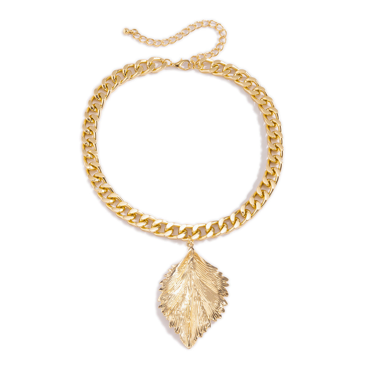 Fashion Leaf Design Hip Hop Women Necklaces-Necklaces-Golden-Free Shipping Leatheretro