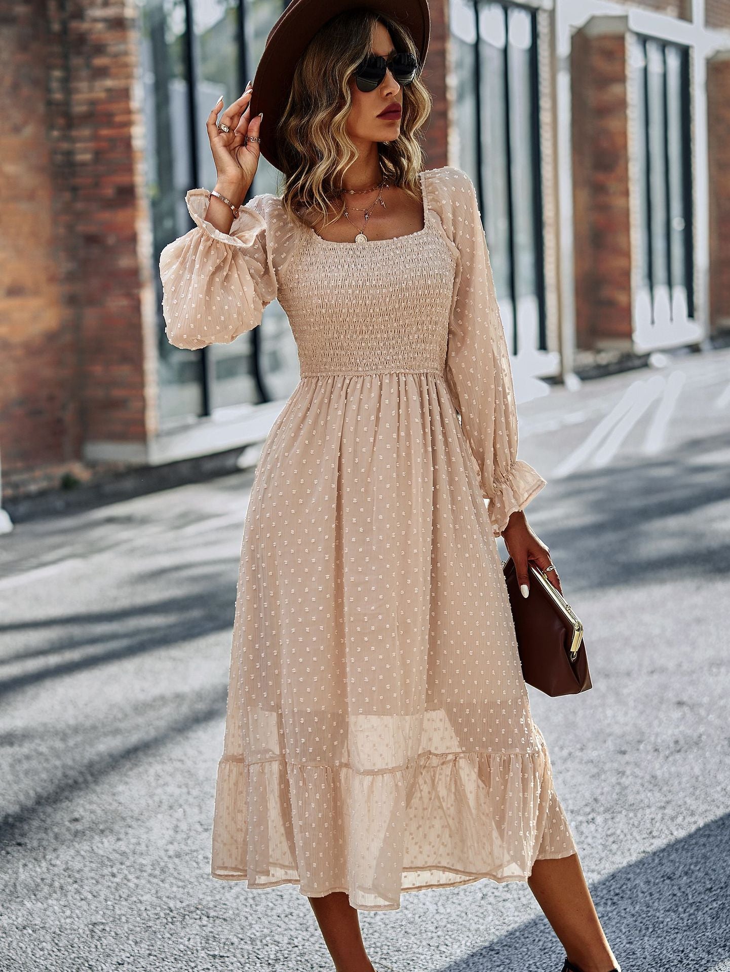 Casual Off The Shoulder Summer Daily Dresses-Dresses-Apricot-S-Free Shipping Leatheretro