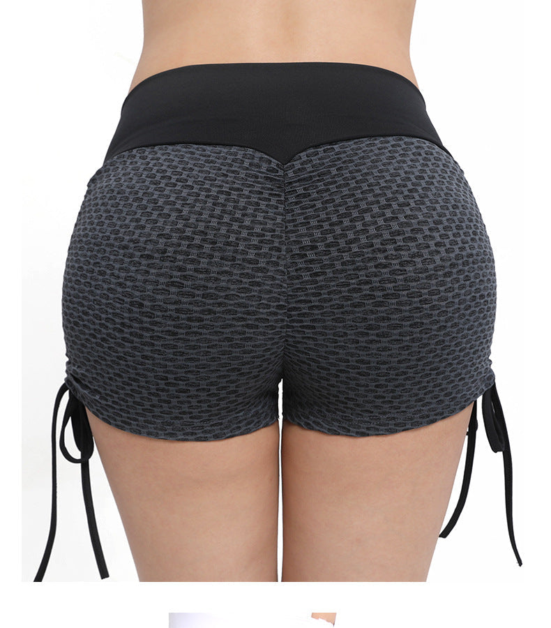 Sexy Drawstring High Waist Sports Shorts for Women-Activewear-Gray-S-Free Shipping Leatheretro