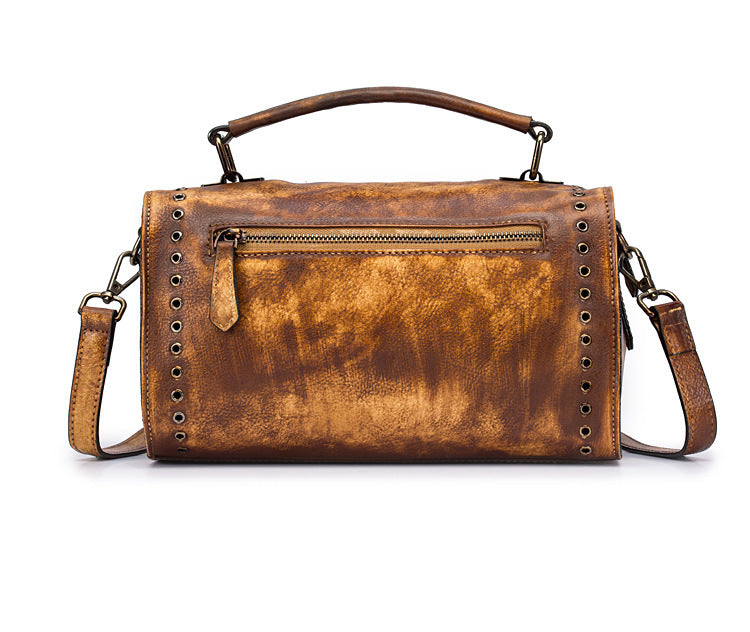 Vintage Large Storage Handmade Leather Handbags 2011-Leather Handbags for Women-Red-Free Shipping Leatheretro