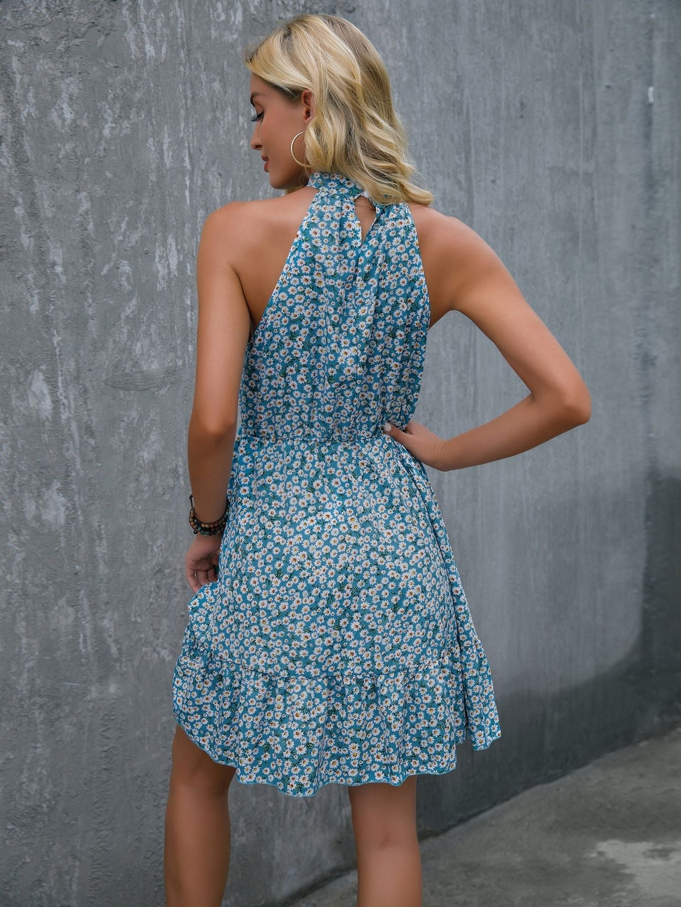 Casual Floral Print Women Short Summer Dresses-Dresses-Pink-S-Free Shipping Leatheretro