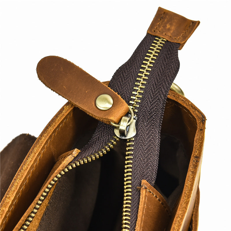 Vintage Men Leather Large Storage Business Briefcase 8321-Leateher Briefcase-Brown-Free Shipping Leatheretro