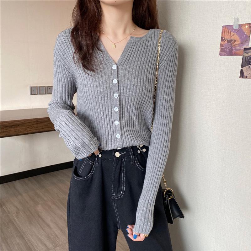 Women Fashion Long Sleeves Fall Cardigan Sweaters-Shirts & Tops-White-One Size-Free Shipping Leatheretro