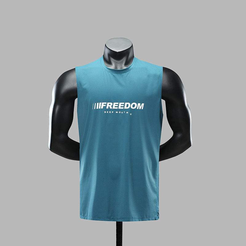 Sports Quick Drying Men Sleeveless T Shirts-Shirts & Tops-Blue-L-Free Shipping Leatheretro