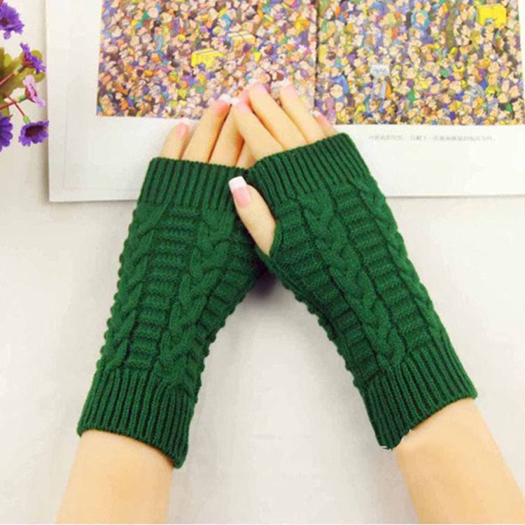 2 Pairs/Set Winter Knitted Gloves Keep Warm for Women-Gloves & Mittens-Green-One Size-Free Shipping Leatheretro