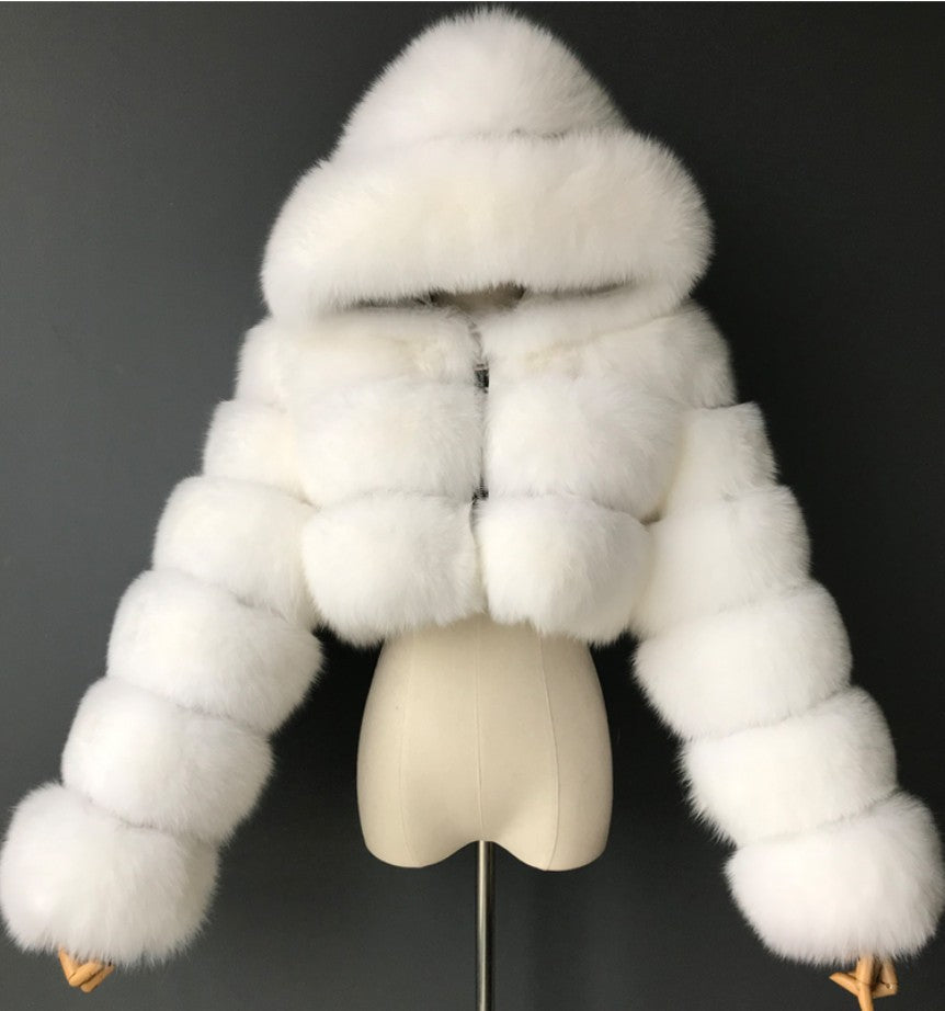 Fashion Artificial Faux Fur Short Overcoats for Women-Coats & Jackets-White-S-Free Shipping Leatheretro