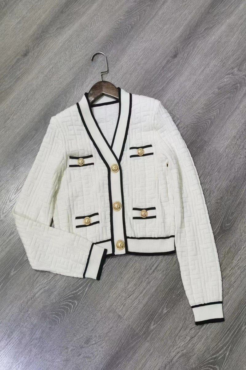 Fashion Short Knitted Women Cardigan Sweaters-Shirts & Tops-White-One Size-Free Shipping Leatheretro