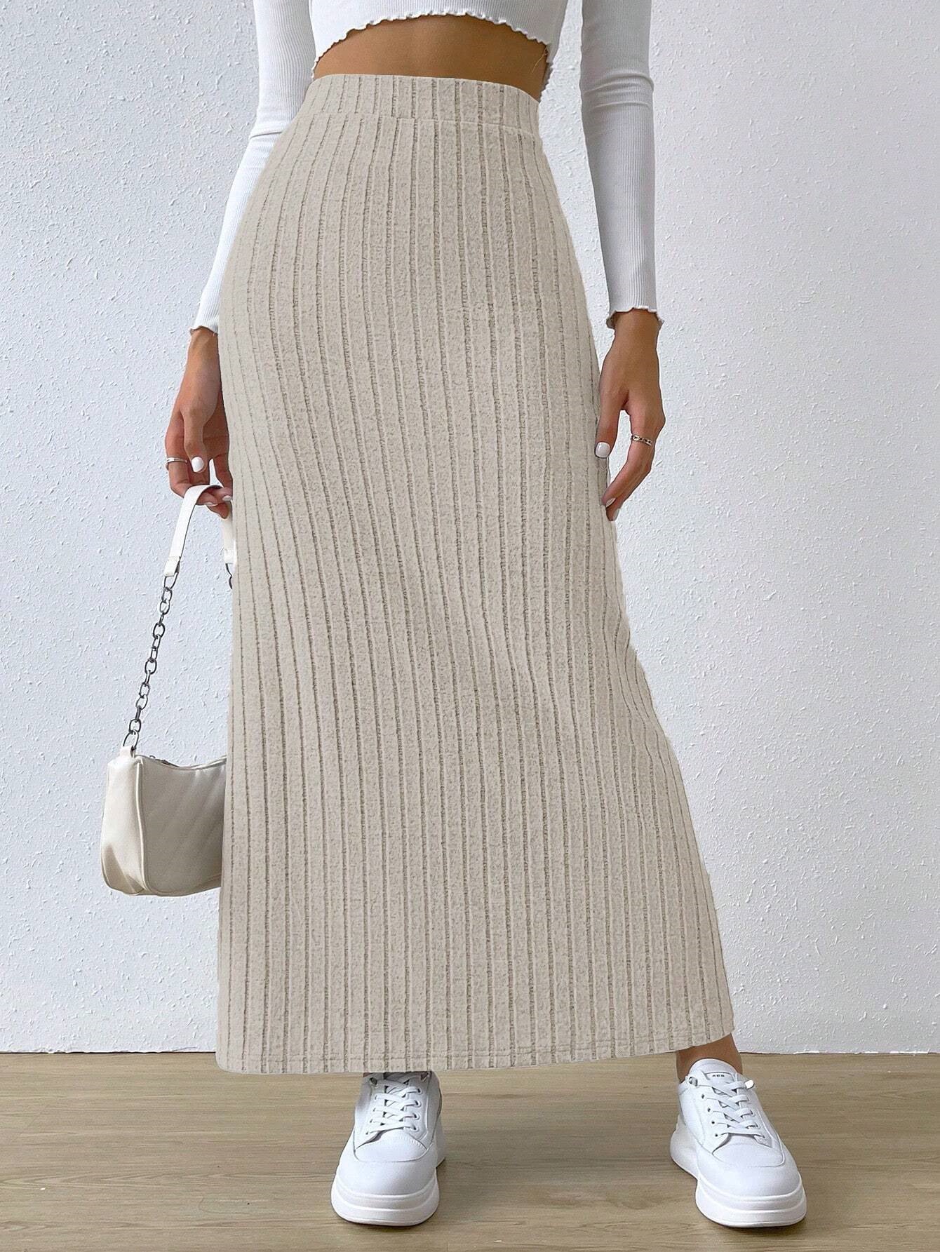 Sexy High Waist Knitted Long Skirts-Skirts-Dark Gray-XS-Free Shipping Leatheretro