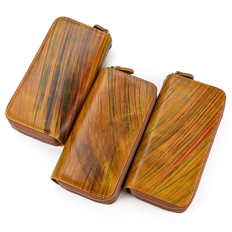 Vintage Double Zipper Big Capacity Leather Wallet 1008-Leather Wallet-1-Free Shipping Leatheretro