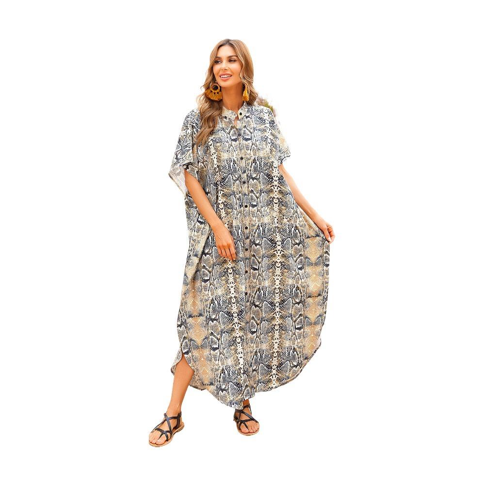 Women Summer Beach Loose Holiday Dresses-Maxi Dresses-9-One Size-Free Shipping Leatheretro