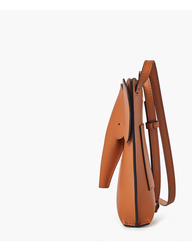 Fashion Elephant Shape Mini Leather Cellphone Bag 873-Leather cellphoe bag-Yellow-Free Shipping Leatheretro