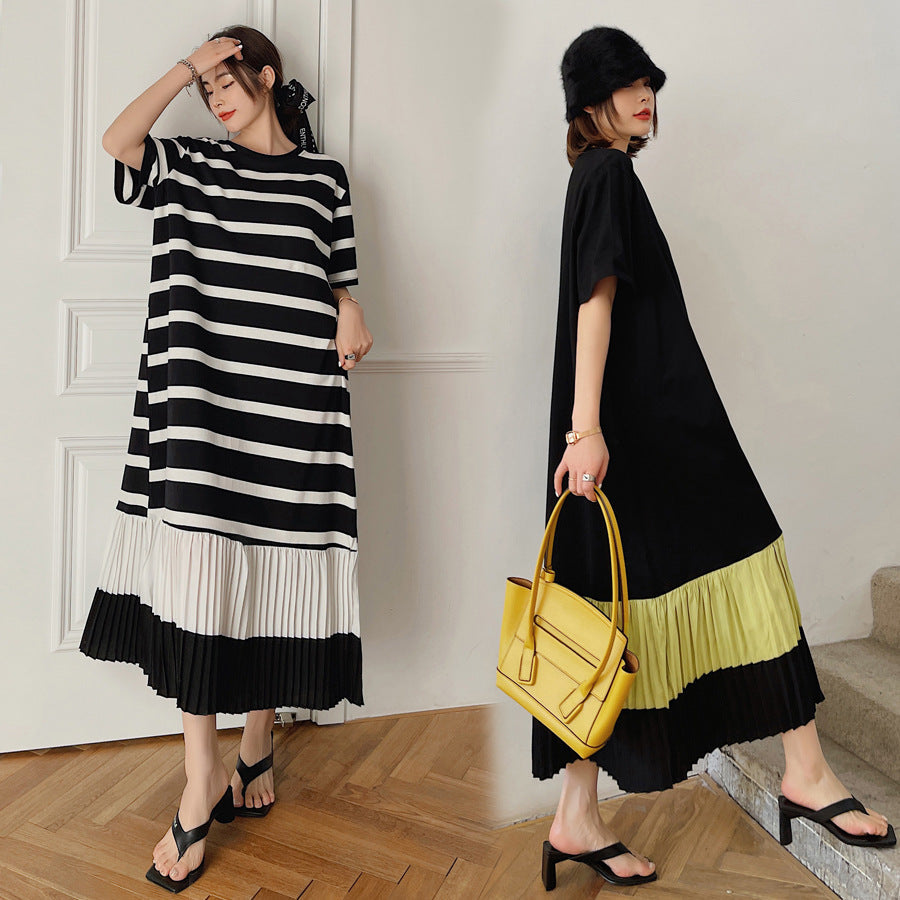 Summer Casual Plus Sizes Loose Women Dresses-Dresses-Black-L-Free Shipping Leatheretro