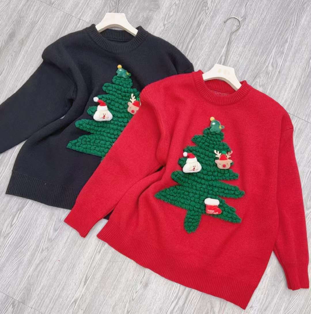 Merry Christmas Warm Pullover Knitted Sweaters-Shirts & Tops-Red-One Size-Free Shipping Leatheretro