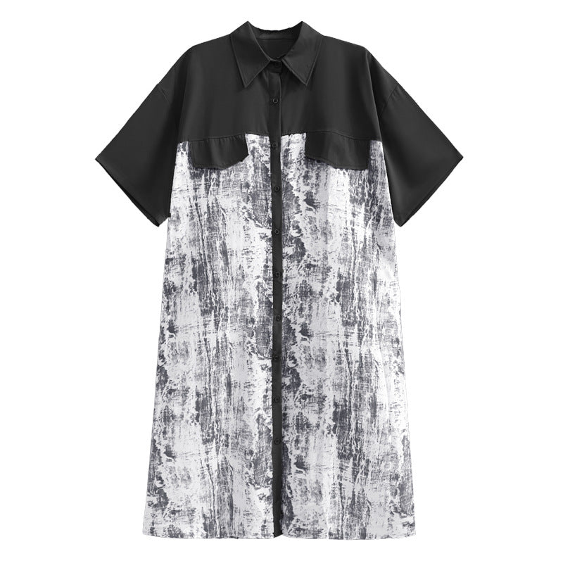 Summer Plus Sizes Long Shirts Dresses-Dresses-Black-One Size-Free Shipping Leatheretro