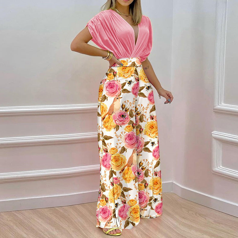 Casual Summer Wide Legs Pants Outfits for Women-Suits-Red-S-Free Shipping Leatheretro