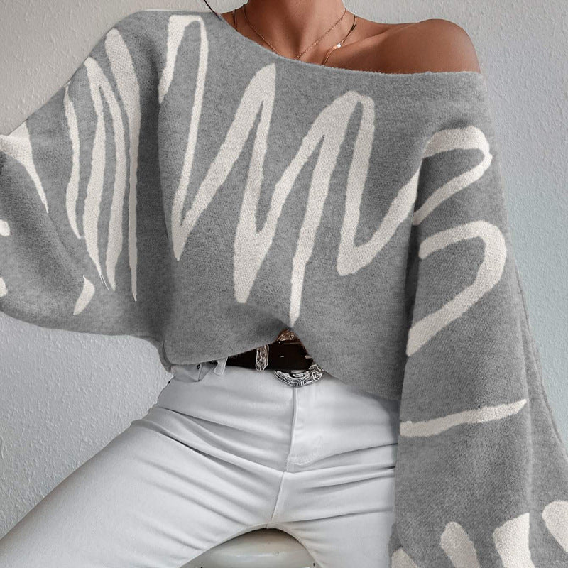 Designed Women Loose Knitted Sweaters-Shirts & Tops-Gray-S-Free Shipping Leatheretro