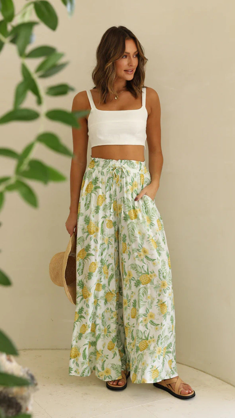 Casual Summer Wide Legs Long Pants for Women-Pants-Colorful-S-Free Shipping Leatheretro